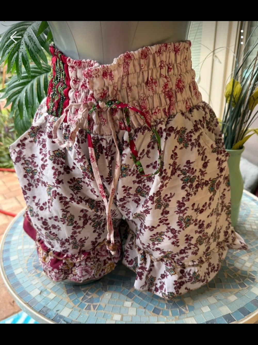 Smocked High-Waist Boho Floral Shorts